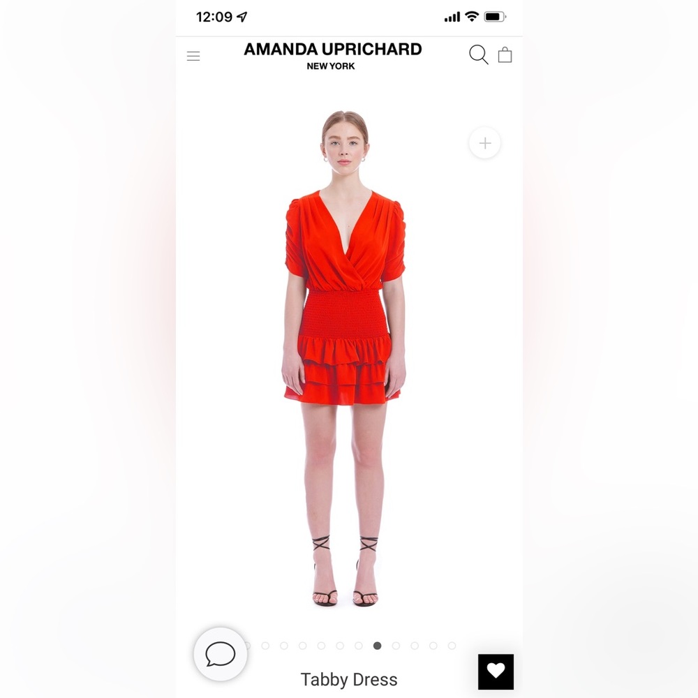 Amanda Uprichard Red Tabby Dress Size S